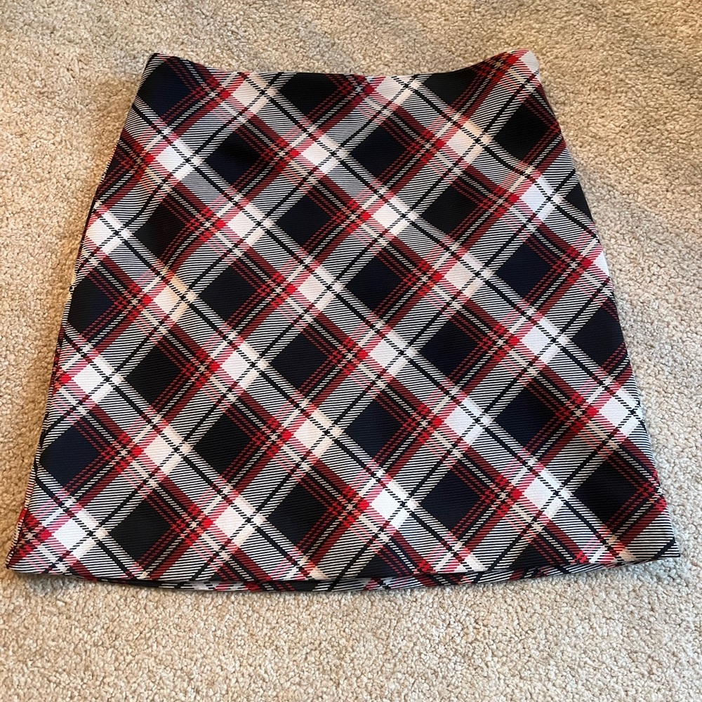 Red, black & cream H&M mini skirt